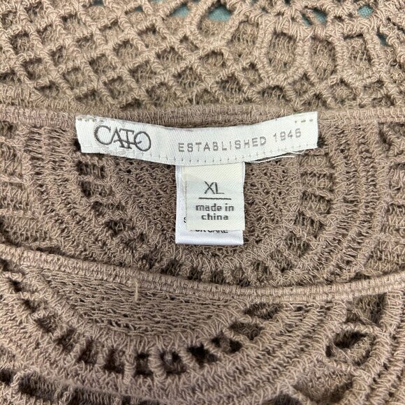 Brown Crochet Knit Top - Picture 3 of 4